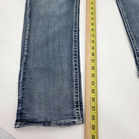 TrueLuck Mens 32x30 Straight Leg Jeans Blue Medium Wash Casual Denim Pants - Picture 13 of 14